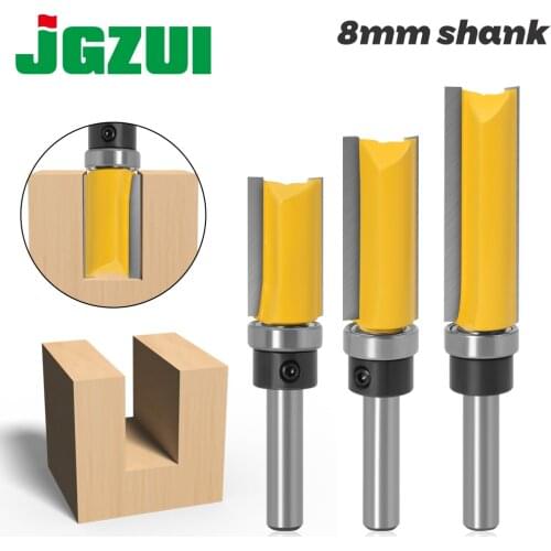 1-3pcs 8mm Shank Flush Trim Router Bit Pattern Bit Top Bottom Bearing 5/8" Blade Template Wood Milling Cutter Carpenter