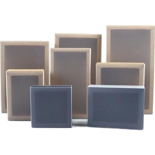 10pcs Brown Kraft packaging Cardboard Drawer Box, 350gsm Craft packaging Gift paper Boxes with Frosted Cover,Black Sliding Box