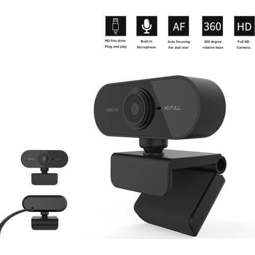1080P HD Webcam with Mic Rotatable PC Desktop Web Camera Cam Mini Computer WebCamera Cam Video Recording Work