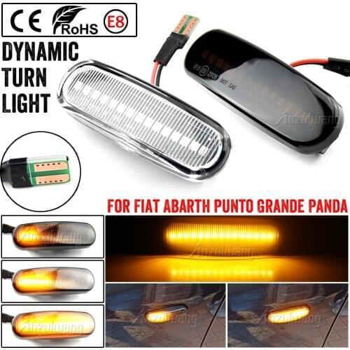 2Pcs Dynamic LED Side Marker Light Turn Signal Lamp For Fiat Panda 169 Van Punto Evo 199 Doblo Fiorino 225 Qubo 225 Stilo 192
