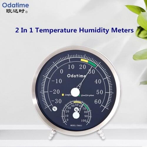 Odatime 2 in 1 Temperature And Humidity Meters Stainless Steel Household Indoor And Outdoor Thermometer Hygrometer Weather Meter