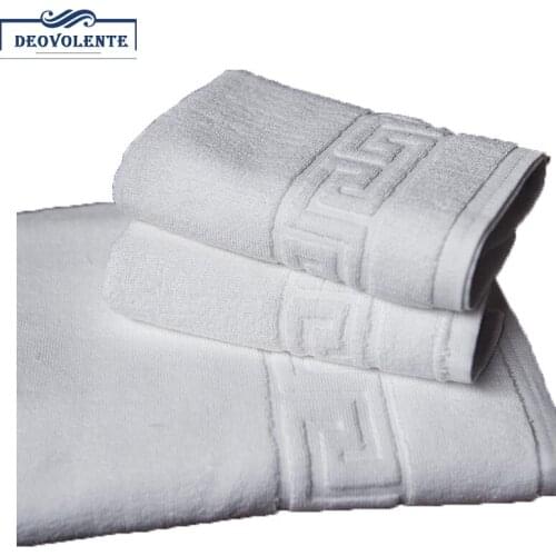 3PCS 100% Cotton Embroidered Beach Bath Towels Sets for Hotel Luxury Brand High Quality Soft Face Towels S 35x76cm*2 75x140cm*1