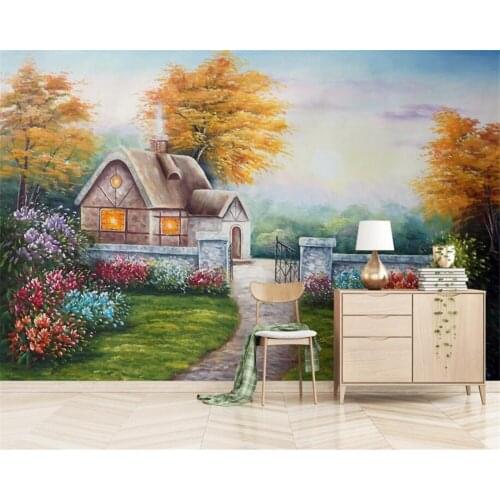 Beibehang Custom 3d Wallpaper mural rural Landscape Tree Oil Painting Modern Abstract Art Wall Painting wall paper home decor