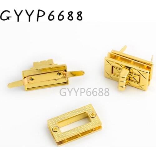 5-20sets 19*33mm metal clasp turn lock twist bag lock accessories K gold handbag lock wholesale