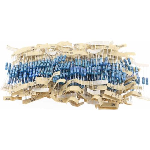500Pcs 100Value x 5pcs 1W 1% Metal Film Resistor 10 ohm-1M ohm Assortment Kit set