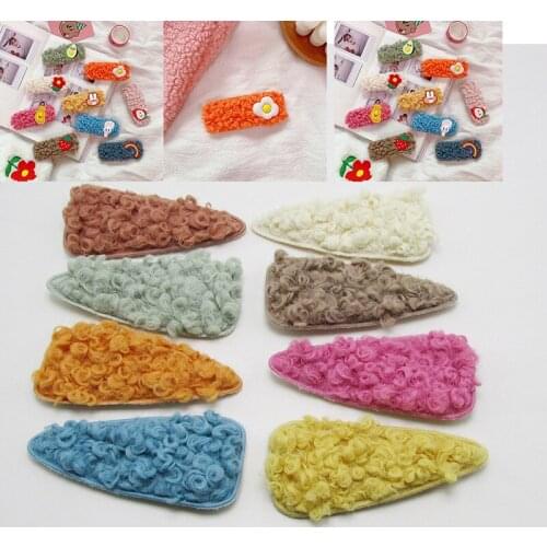 6.8*3cm 30 pcs Teddy curly clip BB Hairpins Cover Water Drop BB Clip Hair Clips DIY handmade Children Hair Accessories