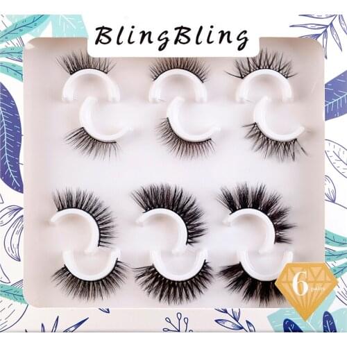 6 Pairs 3D Natural False Eyelashes Dramatic Volume Fake Faux Long Soft Lashes Makeup Eyelash Extension Eye Cosmetics