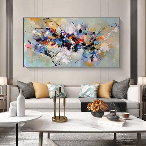 Abstract Colorful Decoration Oil Painting on Canvas Posters and Prints Cuadros Wall Art Pictures For Living Room