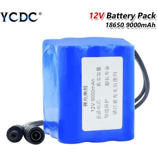High Capacity 9000mah 12 V Lithium 18650 Battery Pack (9pcs 18650 Lithium Ion Bateria) Replacement Batterie Discharge Protection