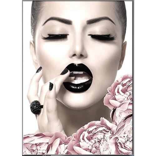 5d diamond, Fashion woman Rose flower Diamond Painting Full Square Round Drill Pattern Lady Mosaic Diamond Embroidery A857