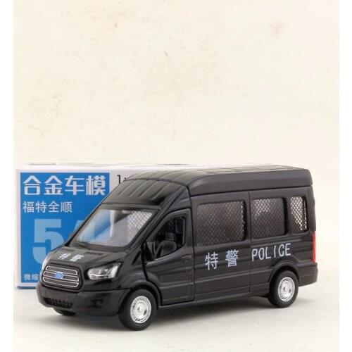 CAIPO 1:52 Scale Ford Transit China police MPV Alloy Pull-back car Diecast Metal Model Car For Collection Friend Children Gift