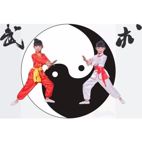 Children Wushu Sets Girl Boy Chinese Traditional Kung Fu Uniform Kids Tai Chi Clothes 3 colors Taiji Clothing