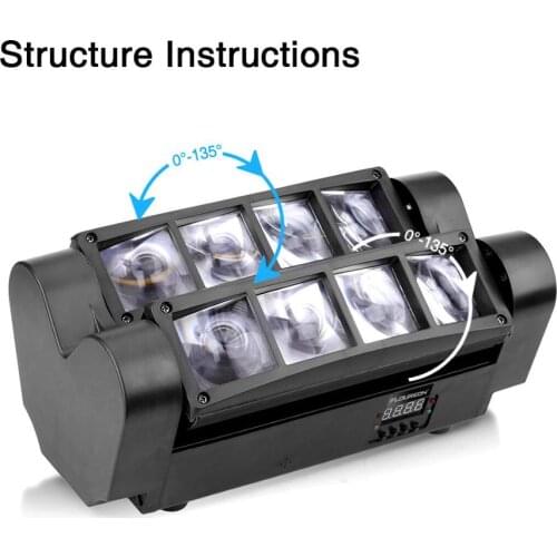 DMX512 LED mini spider Light 8*10w LED effect stage lighting Night club Disco DJ Party Light