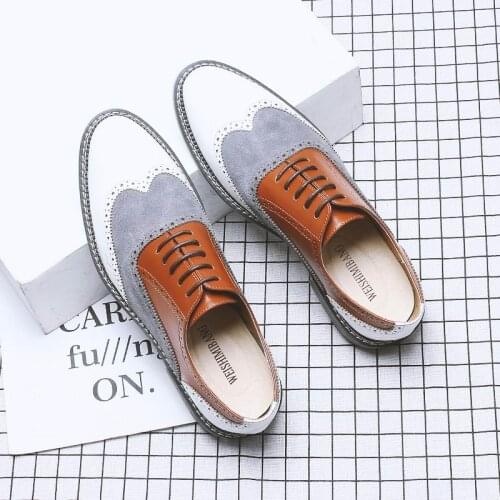 ERRFC Designer Mens White Brogue Shoes Fashion Mixed Colors Business Leisure Dress Office Career Brown Plus Size 47 48 Male
