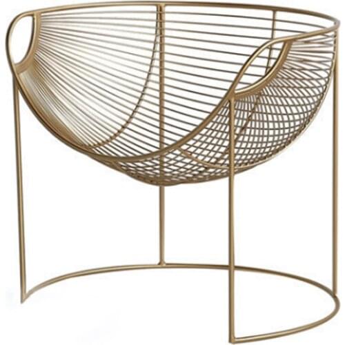 Internet red chair living room Nordic creative lazy golden hollow iron chair single leisure chair