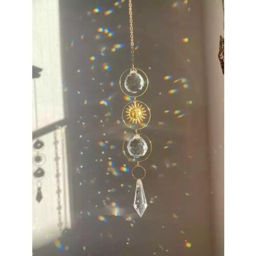 Geometric sun suncatcher gold plated