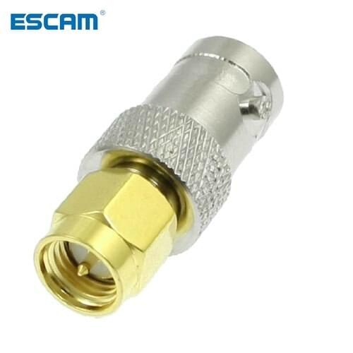 Hot New Gold Tone Metal SMA Male to Silver Tone BNC Female Connector Adapter