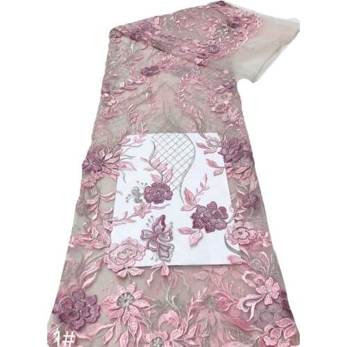 Exquisite hot-selling multi-color flower high-quality embroidery, French tulle lace, suitable for fashionable ladies' skirts/hx