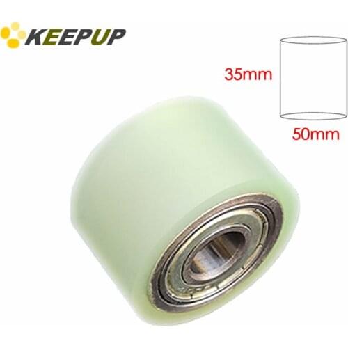 Furniture wheel.Diameter 50mm, length 35mm,PU polyurethane roller with bearing,Soft surface,Pipeline transmission Rubber wheel