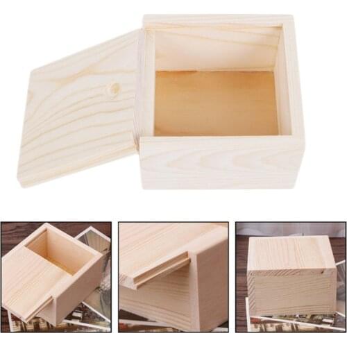 Handmade Jewelry Storage Box Natural Color Handmade Soap Packaging Wooden Box Wood Plain Candy Case Ring Organizer Crafts Case