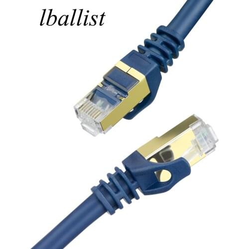 Lballist Gold Plated Cat8 Ethernet Rj45 Cable Male to Male Multi-Shielded For Modem Router LAN Network 50cm 1m 1.8m