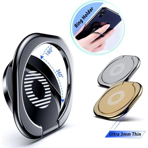 Mini 360 Degree Finger Ring Holder Metal Phone Stand Mount Smartphone Holder for Xiaomi Redmi Note 8 iPhone 7 8 X Mobile Phone