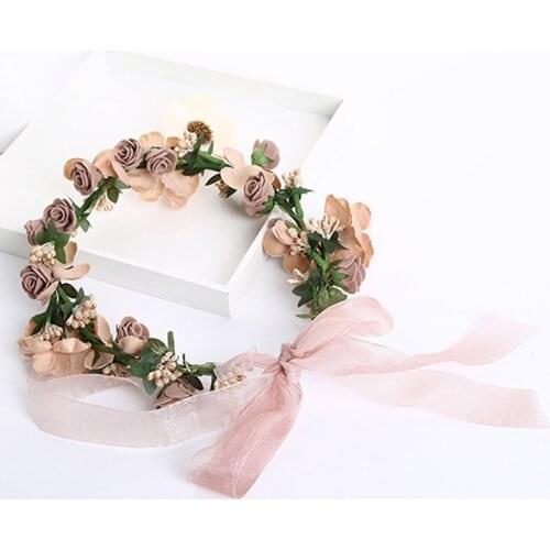 Fashion Women Wedding Flower Hair Garland Crown Headband Floral Wreath Hairband R2LE