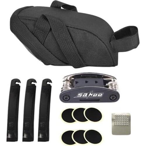 16-in-1 Bike Repair Tool Kits Reflective Bicycle Saddle Bag Tool Set Cycling Service Accessories