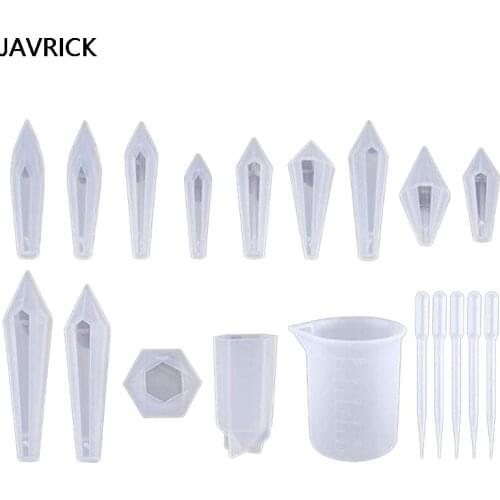 Crystal Epoxy Resin Mold Pendulum Casting Silicone Mould Handmade DIY Crafts Earring Necklace Pendant Jewelry Making Tools Set