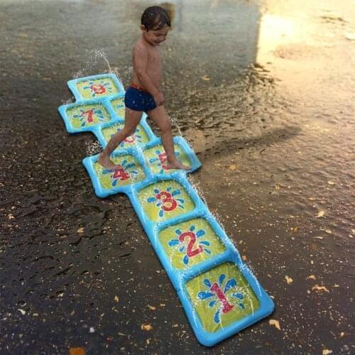 Inflatable spray water Play Mat water sprinkler Inside Out Toys Water Play Hopscotch Mat Inflatable Play Mat with Water Sprinker