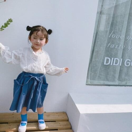 2020 Spring New Korean Baby Girl Skirt Childrens Clothing Girls Cotton Corduroy Large Pocket Skirt Children Princess Skirts
