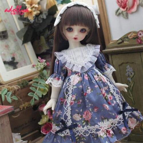 Adollya BJD Doll Clothes Fashion Fantasy Dress For Dolls 1/3 1/4 1/6 Doll Accessories Toys For Girls DIY Flower Skirt + Headwear