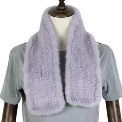100% Real Genuine Knitted Mink Fur scarf classics Wrap Coat Womens 9 colors