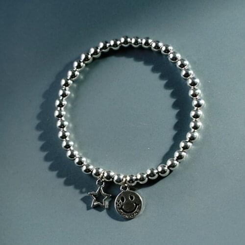 Alloy Beads Beads Smile Love Bracelet Girls 2021 New Accessories Wholesale #YXS62