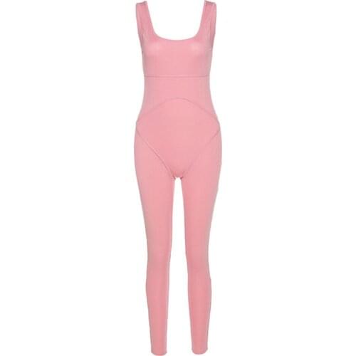 Workout Rompers Hip-lifting Sports Fitness Pants Playsuits Hot Casual Fashion Sexy Halter High Waist Women Jumpsuit Sleeveless
