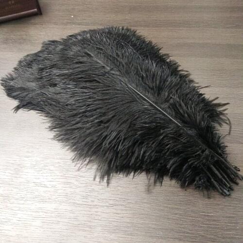 Gorgeous 10PCS/lot Beautiful high-quality black ostrich feathers 40-45 cm / 16-18 inch, wedding feather decorations