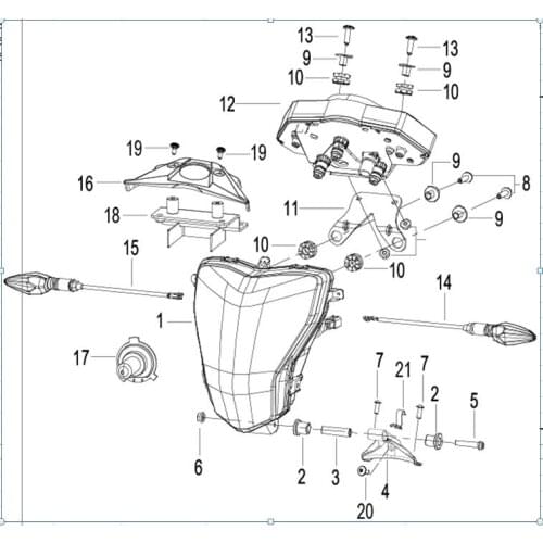 Small head version speed meter head light front turning signals speed meter meter support page of Benelli BJ600GS BJ600GS-A