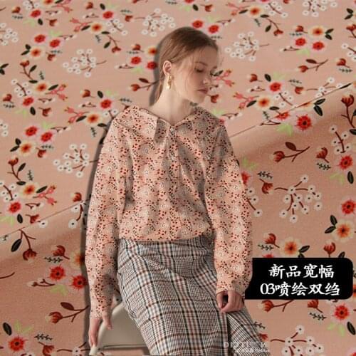 140cm high-grade wide-format inkjet crepe de chine silk fabric 16mm printed dress compassionate silk fabric wholesale silk cloth