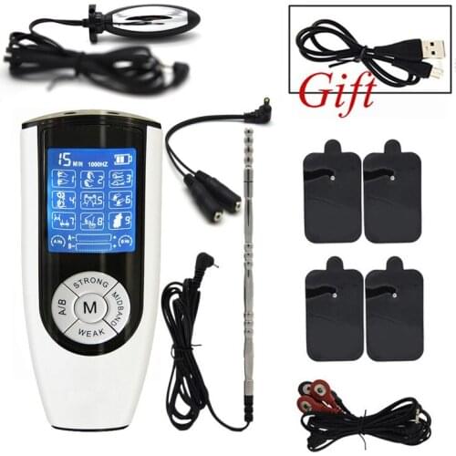 High Performance Electro Shock Kit Penis Plug Electric Stimulator Urethral Catheter Sound Dilator Penis Ring Anal Plug Sex Toys