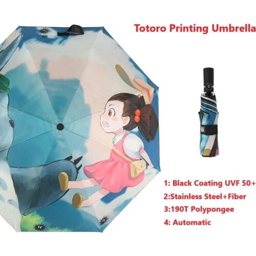 Cartoon Animal Lovely Cat Printing Children Umbrella Windproof Automatic Folding Sun Umbrella 99% UV Proof For Kids Gift Parasol