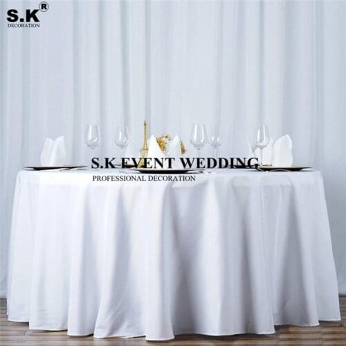 1pcs Seamless Polyester Round Tablecloth Banquet Table Cloth For Wedding Event Decoration