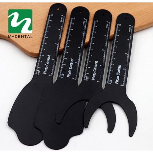 1pc Dental Orthodontic Black Background Photo Image Contrast Board Oral Cheek Plate With Scale Mark Autoclavable Dentist Tool