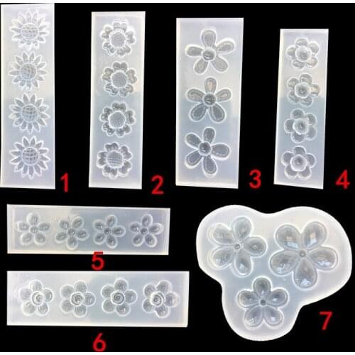 1pcs UV Resin Jewelry Liquid Silicone Mold Flowers Resin Charms Molds For DIY Intersperse Decorate Making Molds