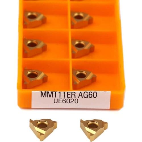 10pcs MMT11IR AG55 AG60 MMT11ER AG55 AG60 US735 UE6020 VP15TF Carbide Insert Thread Turning Tool CNC Lathe Tools Threading Blade