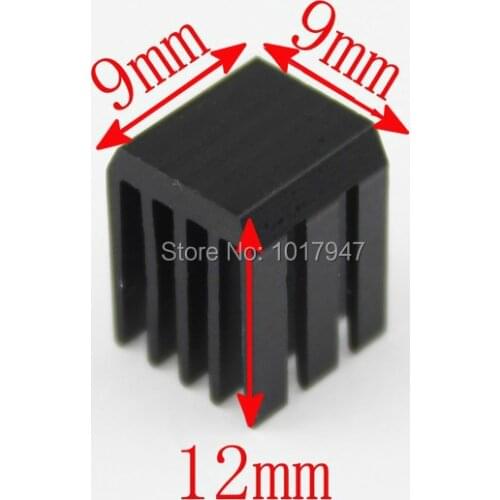 10 pieces lot Black X9 9x9x12mm 9mm Mini Cooling Aluminum Heatsink
