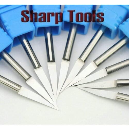 15 Angle 3.175mm Tip0.1-0.5mm V Shaped Endmill Solid Carbide Engraving Bits CNC Router Tools Milling Cutters for Wood MDF 10pcs