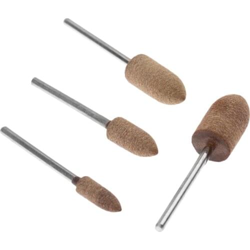 4Pcs 5/6/8/10mm Polishing Buffing Wheel Brush Head Bullet Leather Grinding Head for Dremel Rotary Tools 2.35mm Shank