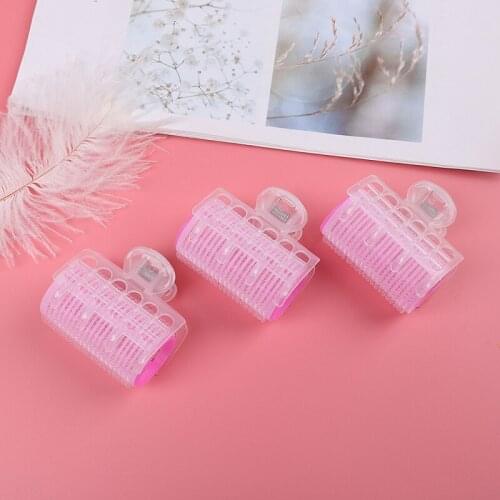 6*6.5*3cm 3PC Plastic Hair Roller Clips Self Grip Hair Curler Big Loop DIY Pink Hairdressing Maker Styling Tool For Beauty