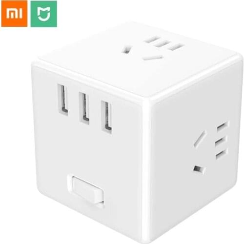 Xiaomi Mijia Cube Converter 3USB Charger Power Strip Adapter 6 Ports Socket Converter Mini Travel Socket