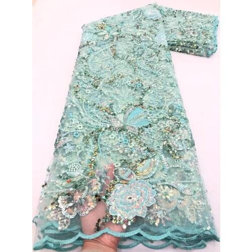 African Sequins Net Lace Fabric 2021 High Quality Lace Nigerian Wedding Lace Fabric For Sewing French Tulle Party Lace RF4755